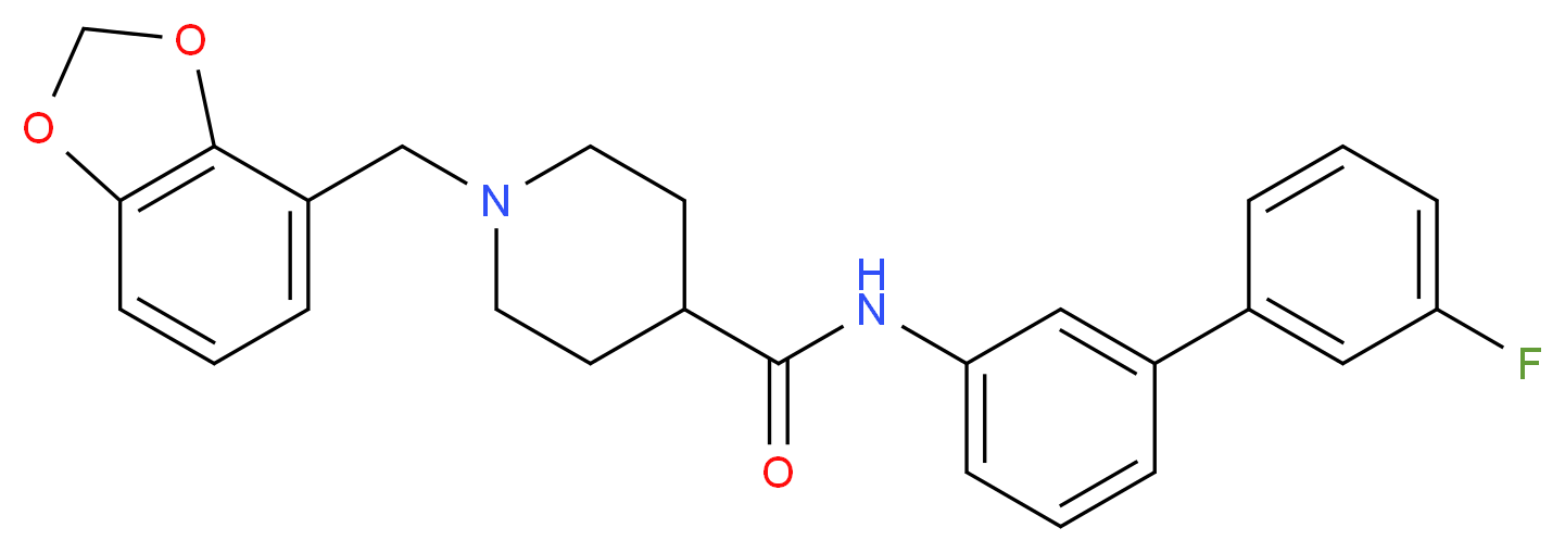 1-(1,3-benzodioxol-4-ylmethyl)-N-(3'-fluoro-3-biphenylyl)-4-piperidinecarboxamide_分子结构_CAS_)