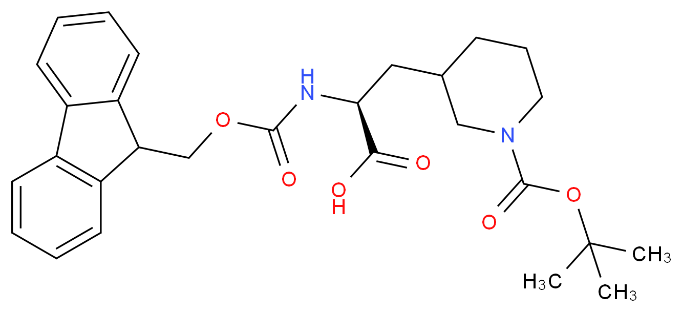 3-[1-(TERT-BUTOXYCARBONYL)PIPERIDIN-3-YL]-N-[(9H-FLUOREN-9-YLMETHOXY)CARBONYL]ALANINE_分子结构_CAS_457060-97-8)