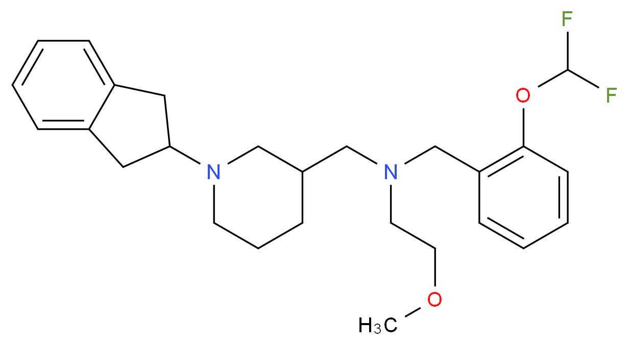 N-[2-(difluoromethoxy)benzyl]-N-{[1-(2,3-dihydro-1H-inden-2-yl)-3-piperidinyl]methyl}-2-methoxyethanamine_分子结构_CAS_)