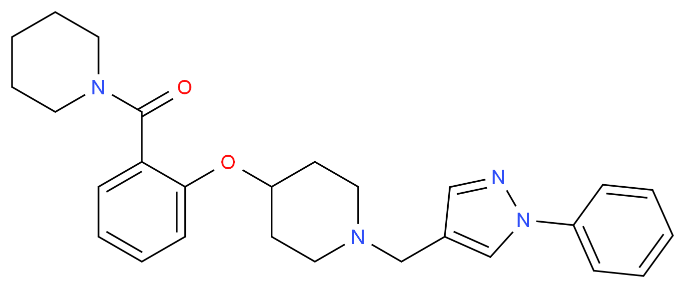 1-[(1-phenyl-1H-pyrazol-4-yl)methyl]-4-[2-(1-piperidinylcarbonyl)phenoxy]piperidine_分子结构_CAS_)