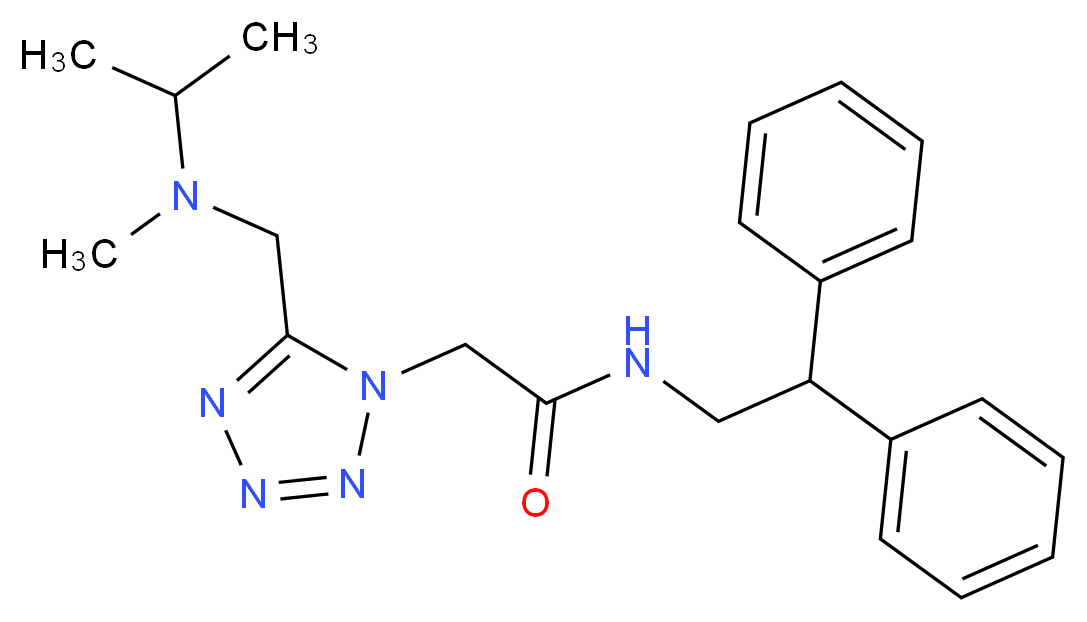 N-(2,2-diphenylethyl)-2-(5-{[isopropyl(methyl)amino]methyl}-1H-tetrazol-1-yl)acetamide_分子结构_CAS_)