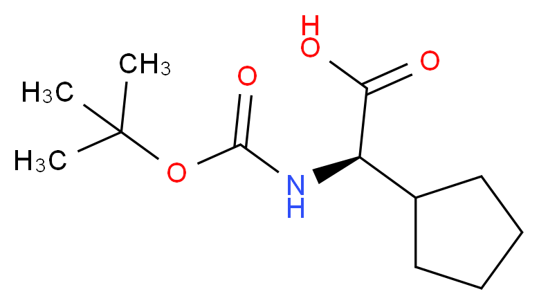 (R)-2-((tert-Butoxycarbonyl)amino)-2-cyclopentylacetic acid_分子结构_CAS_156881-63-9)