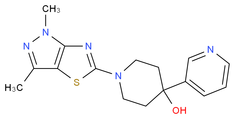 1-(1,3-dimethyl-1H-pyrazolo[3,4-d][1,3]thiazol-5-yl)-4-pyridin-3-ylpiperidin-4-ol_分子结构_CAS_)