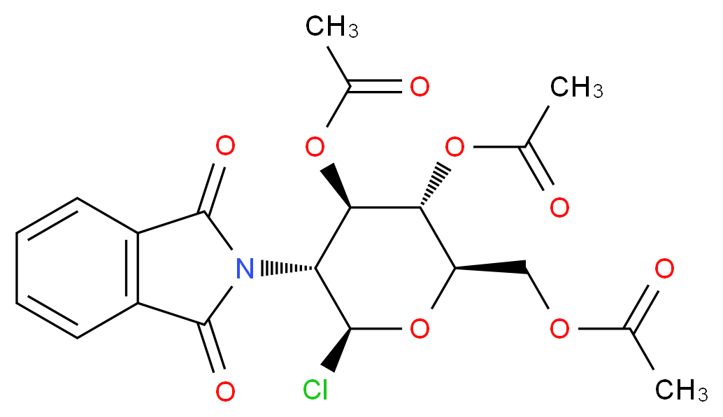 [(2R,3S,4R,5R,6S)-3,4-bis(acetyloxy)-6-chloro-5-(1,3-dioxo-2,3-dihydro-1H-isoindol-2-yl)oxan-2-yl]methyl acetate_分子结构_CAS_7772-87-4