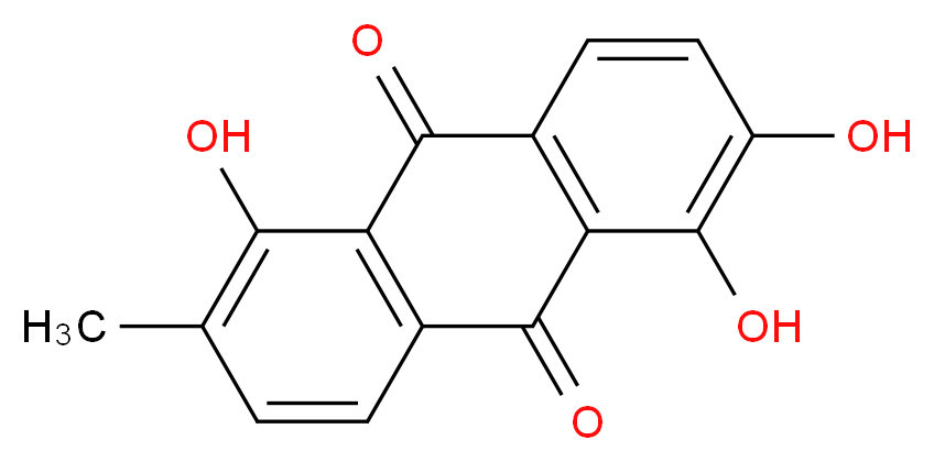 1,2,5-trihydroxy-6-methyl-9,10-dihydroanthracene-9,10-dione_分子结构_CAS_478-29-5