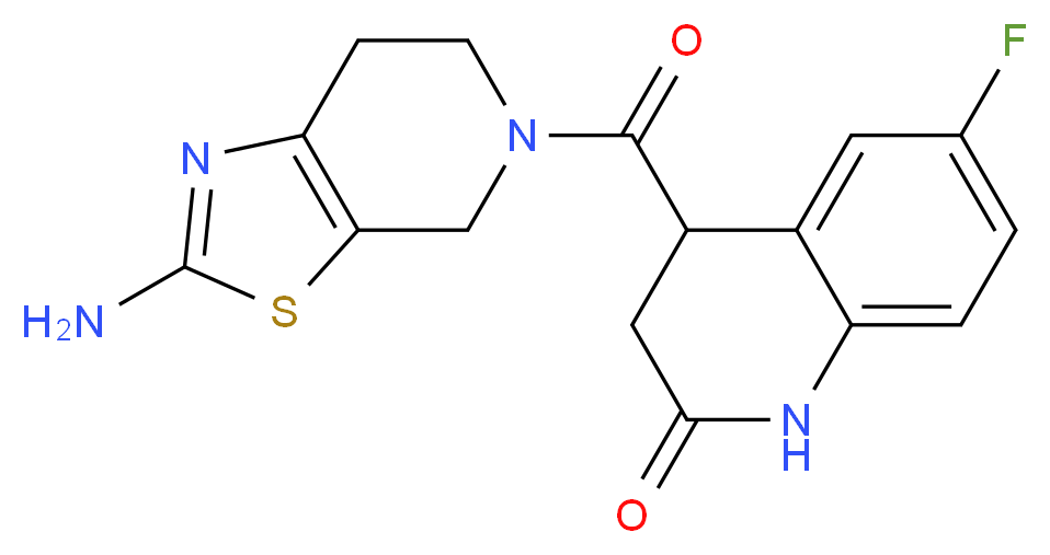 4-[(2-amino-6,7-dihydro[1,3]thiazolo[5,4-c]pyridin-5(4H)-yl)carbonyl]-6-fluoro-3,4-dihydro-2(1H)-quinolinone_分子结构_CAS_)