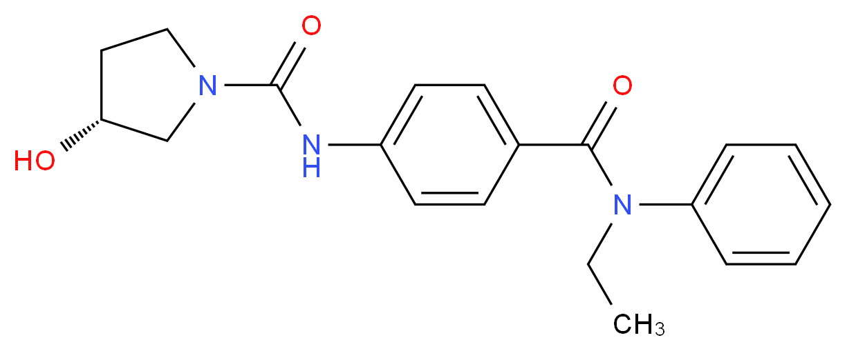 (3R)-N-(4-{[ethyl(phenyl)amino]carbonyl}phenyl)-3-hydroxypyrrolidine-1-carboxamide_分子结构_CAS_)