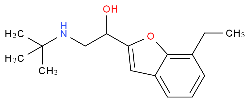 2-(tert-butylamino)-1-(7-ethyl-1-benzofuran-2-yl)ethan-1-ol_分子结构_CAS_59652-29-8