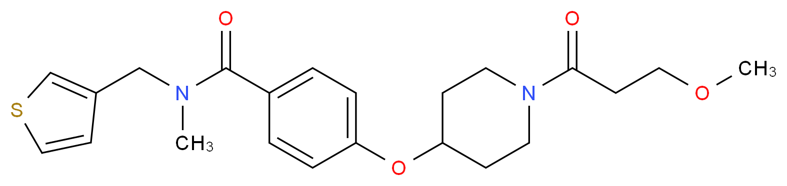 4-{[1-(3-methoxypropanoyl)-4-piperidinyl]oxy}-N-methyl-N-(3-thienylmethyl)benzamide_分子结构_CAS_)
