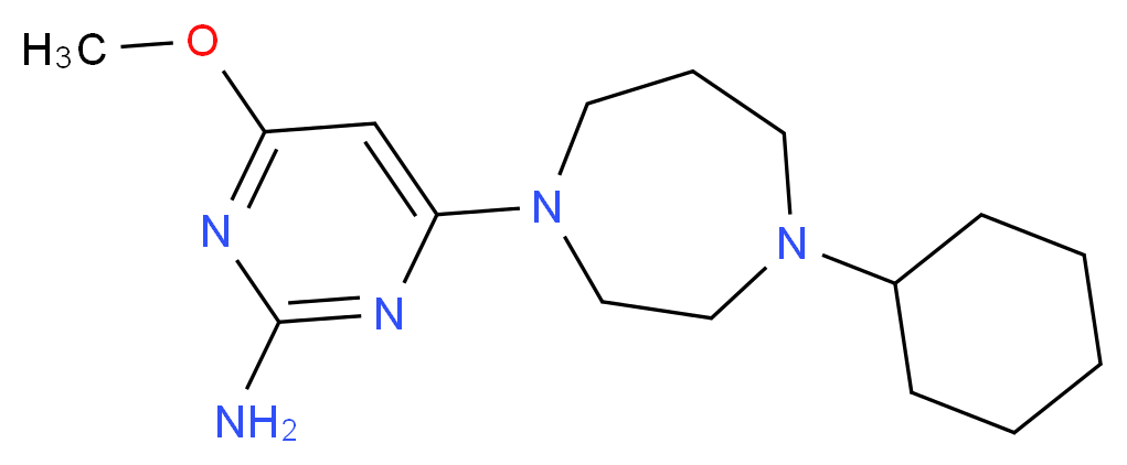 4-(4-cyclohexyl-1,4-diazepan-1-yl)-6-methoxy-2-pyrimidinamine_分子结构_CAS_)