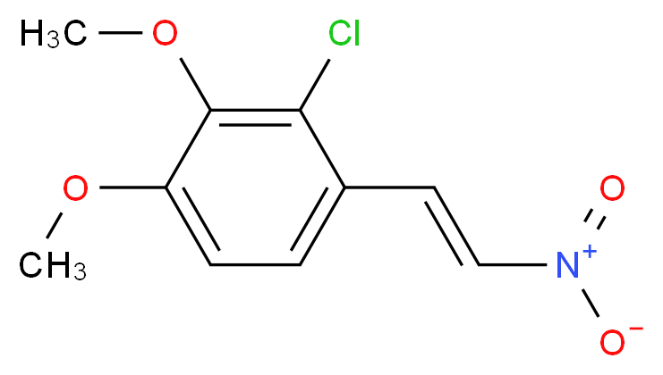 2-chloro-3,4-dimethoxy-1-[(E)-2-nitroethenyl]benzene_分子结构_CAS_41122-35-4