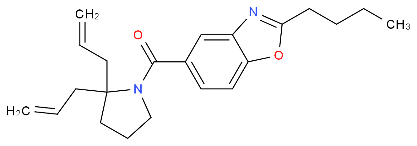 2-butyl-5-[(2,2-diallyl-1-pyrrolidinyl)carbonyl]-1,3-benzoxazole_分子结构_CAS_)