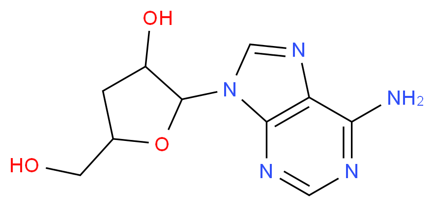 2-(6-amino-9H-purin-9-yl)-5-(hydroxymethyl)oxolan-3-ol_分子结构_CAS_73-03-0