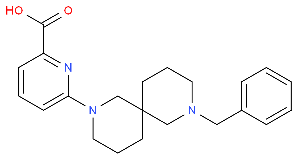 6-(8-benzyl-2,8-diazaspiro[5.5]undec-2-yl)-2-pyridinecarboxylic acid_分子结构_CAS_)