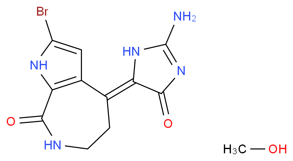 2-amino-5-{2-bromo-8-oxo-1H,4H,5H,6H,7H,8H-pyrrolo[2,3-c]azepin-4-ylidene}-4,5-dihydro-1H-imidazol-4-one; methanol_分子结构_CAS_84094-94-0