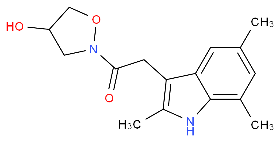 2-[(2,5,7-trimethyl-1H-indol-3-yl)acetyl]-4-isoxazolidinol_分子结构_CAS_)