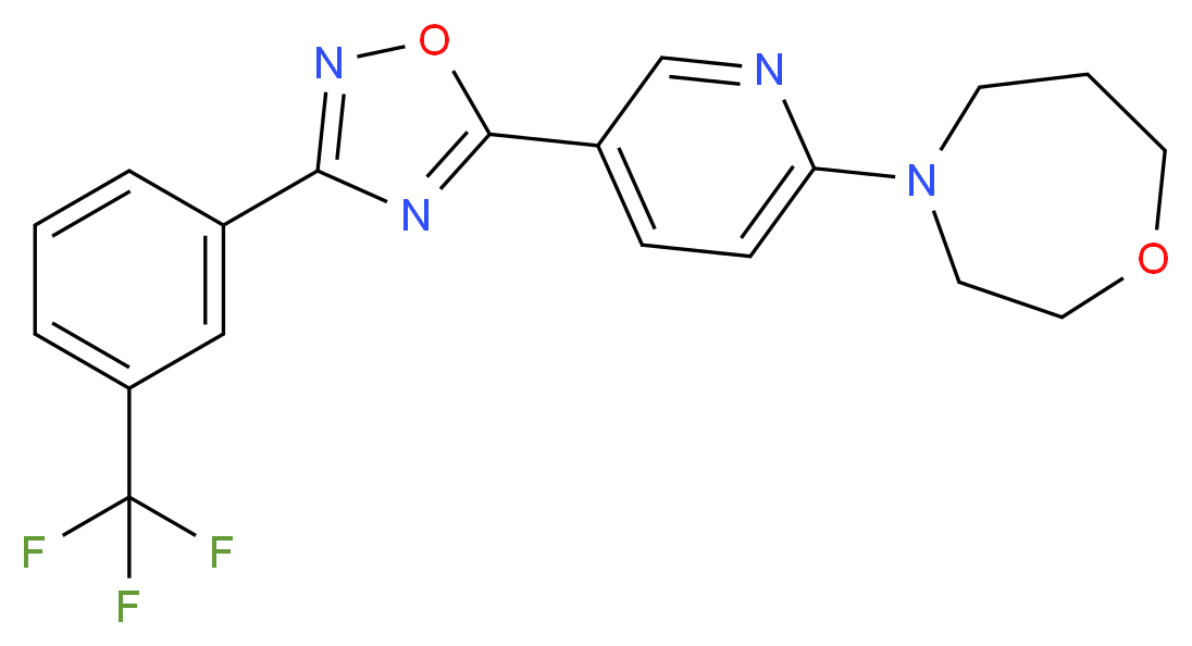 4-(5-{3-[3-(trifluoromethyl)phenyl]-1,2,4-oxadiazol-5-yl}pyridin-2-yl)-1,4-oxazepane_分子结构_CAS_)