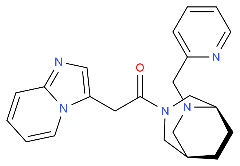 3-{2-oxo-2-[(1R*,5R*)-6-(2-pyridinylmethyl)-3,6-diazabicyclo[3.2.2]non-3-yl]ethyl}imidazo[1,2-a]pyridine_分子结构_CAS_)