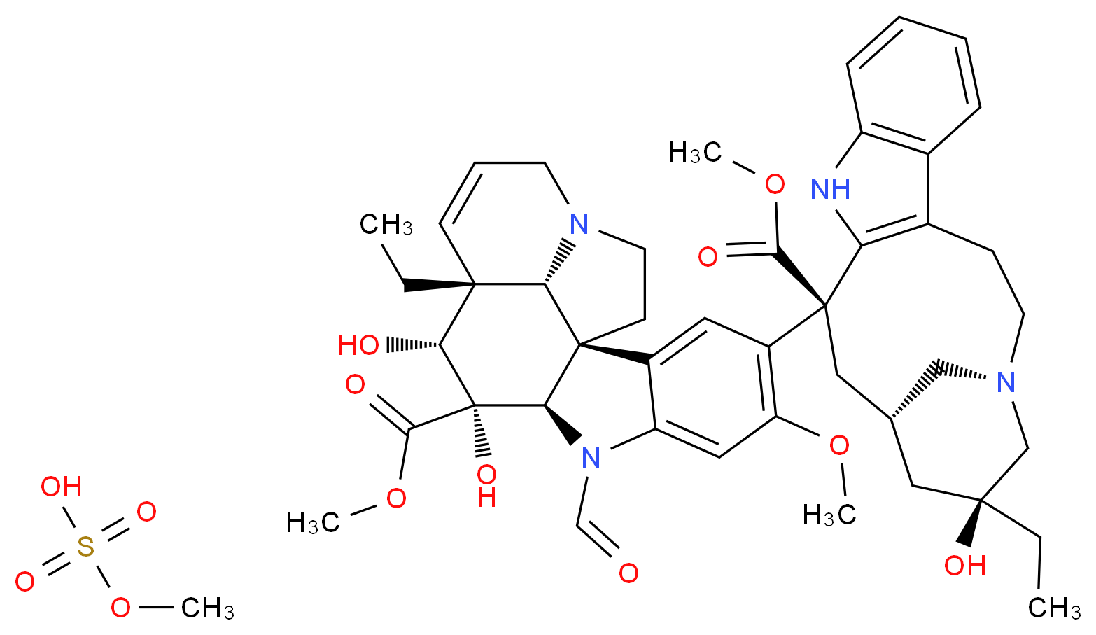 4-Desacetyl Vincristine Methosulfate_分子结构_CAS_3704-01-6)