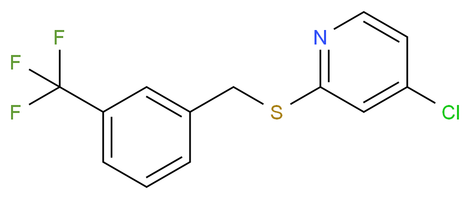 4-chloro-2-({[3-(trifluoromethyl)phenyl]methyl}sulfanyl)pyridine_分子结构_CAS_1346707-61-6