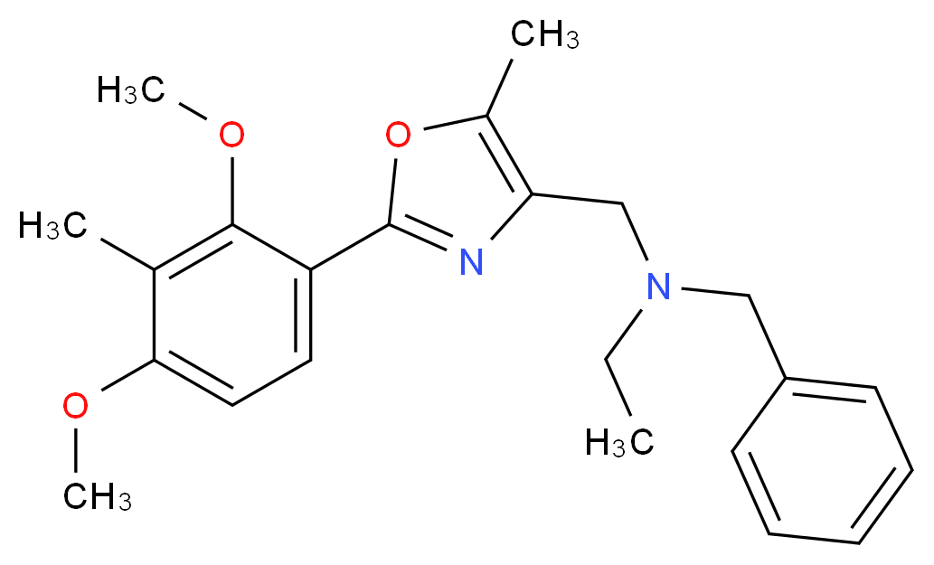 N-benzyl-N-{[2-(2,4-dimethoxy-3-methylphenyl)-5-methyl-1,3-oxazol-4-yl]methyl}ethanamine_分子结构_CAS_)