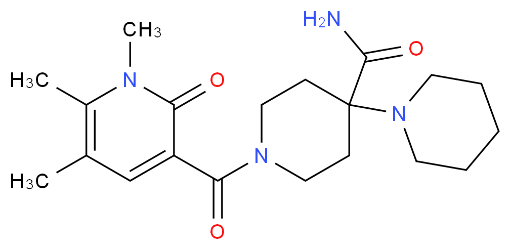 1'-[(1,5,6-trimethyl-2-oxo-1,2-dihydropyridin-3-yl)carbonyl]-1,4'-bipiperidine-4'-carboxamide_分子结构_CAS_)