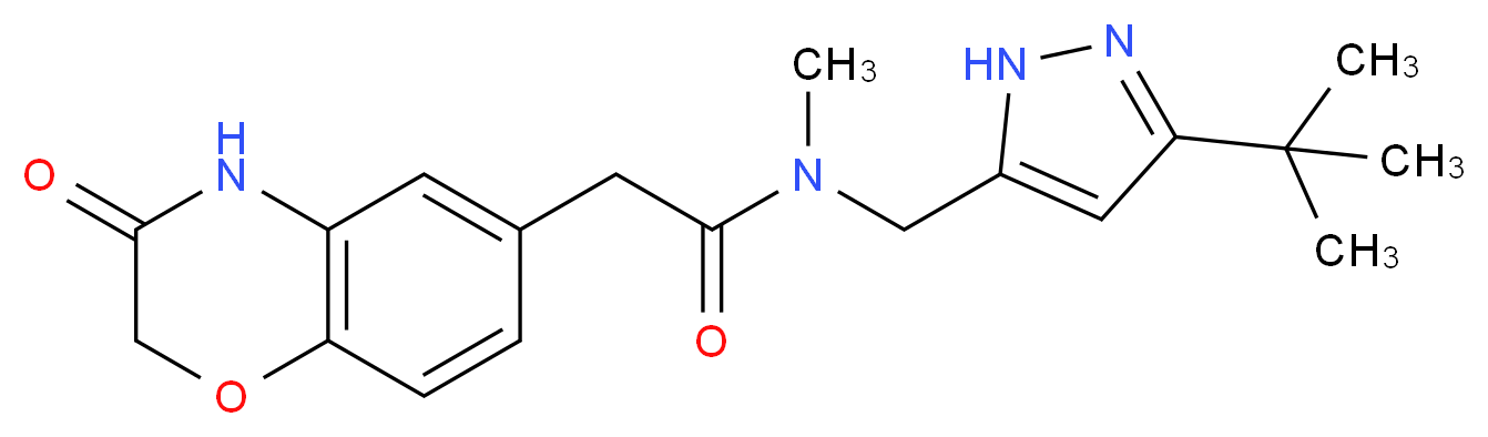 N-[(3-tert-butyl-1H-pyrazol-5-yl)methyl]-N-methyl-2-(3-oxo-3,4-dihydro-2H-1,4-benzoxazin-6-yl)acetamide_分子结构_CAS_)