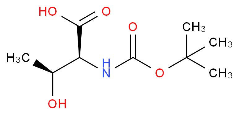 L-Threonine, N-BOC protected_分子结构_CAS_2592-18-9)