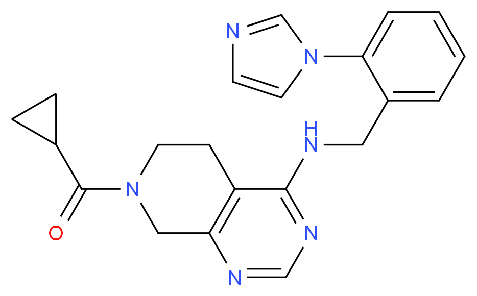 7-(cyclopropylcarbonyl)-N-[2-(1H-imidazol-1-yl)benzyl]-5,6,7,8-tetrahydropyrido[3,4-d]pyrimidin-4-amine_分子结构_CAS_)