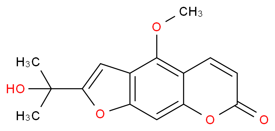 2-(2-hydroxypropan-2-yl)-4-methoxy-7H-furo[3,2-g]chromen-7-one_分子结构_CAS_54087-32-0