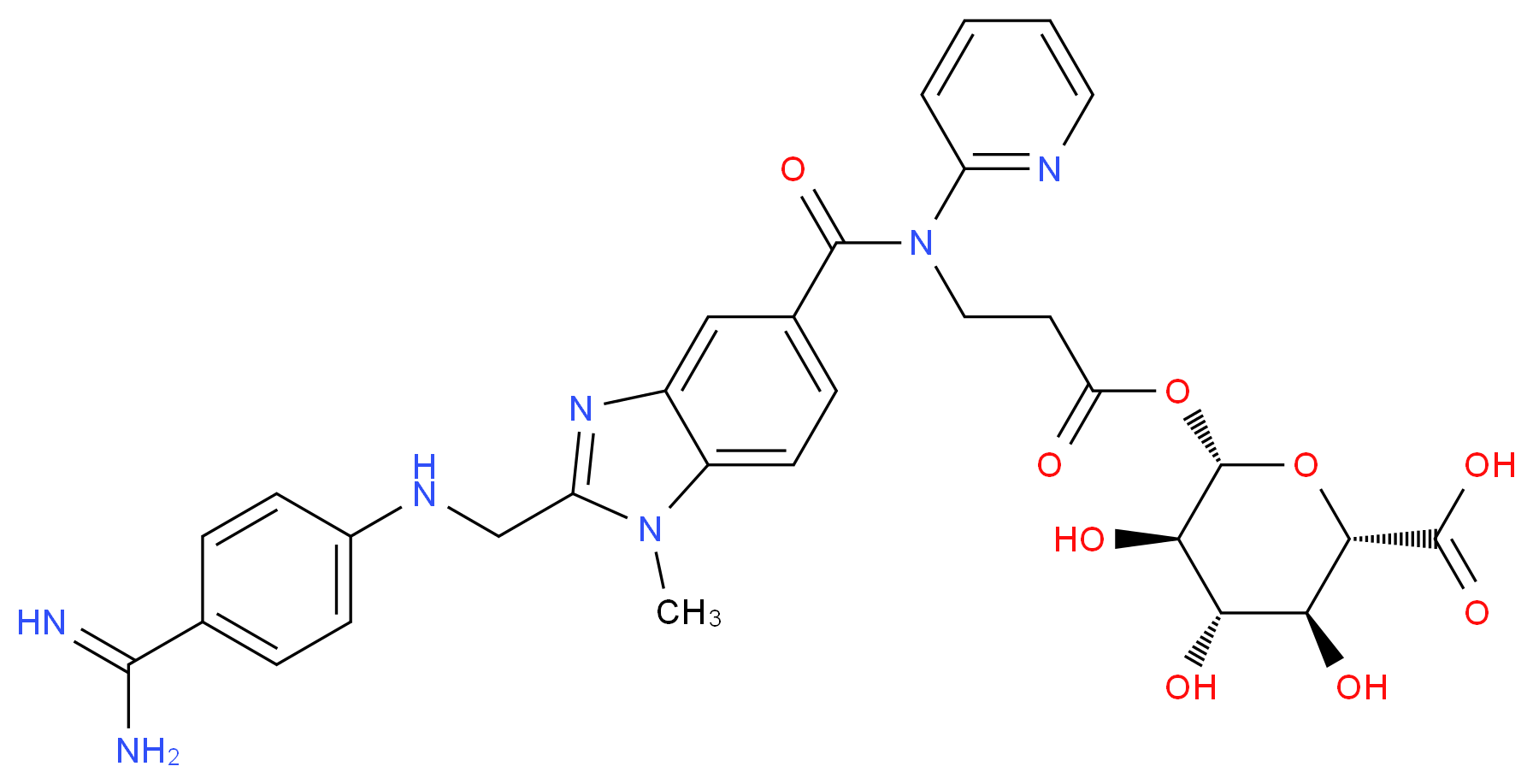 Dabigatran Acyl-β-D-Glucuronide_分子结构_CAS_1015167-40-4)