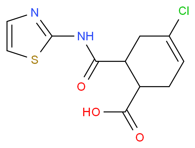 4-Chloro-6-(thiazol-2-ylcarbamoyl)-cyclohex-3-enecarboxylic acid_分子结构_CAS_332374-77-3)