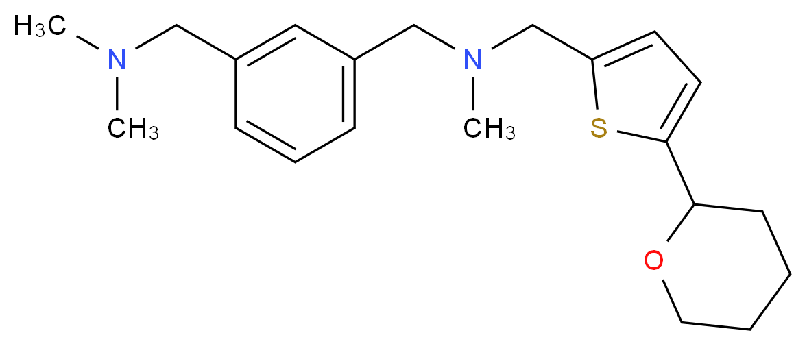 1-{3-[(dimethylamino)methyl]phenyl}-N-methyl-N-{[5-(tetrahydro-2H-pyran-2-yl)-2-thienyl]methyl}methanamine_分子结构_CAS_)