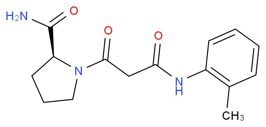 (2S)-1-{3-[(2-methylphenyl)amino]-3-oxopropanoyl}pyrrolidine-2-carboxamide_分子结构_CAS_)