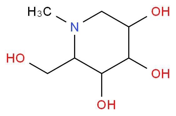 2-(hydroxymethyl)-1-methylpiperidine-3,4,5-triol_分子结构_CAS_69567-10-8