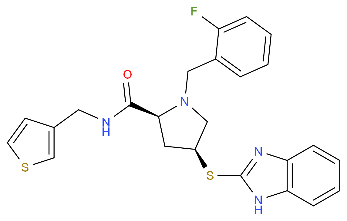 (4S)-4-(1H-benzimidazol-2-ylthio)-1-(2-fluorobenzyl)-N-(3-thienylmethyl)-L-prolinamide_分子结构_CAS_)
