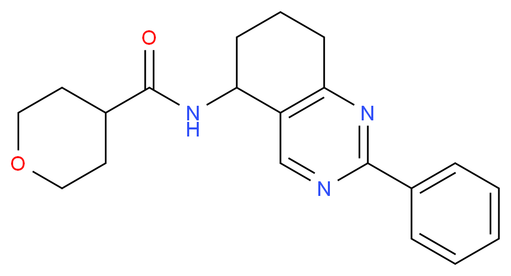 N-(2-phenyl-5,6,7,8-tetrahydro-5-quinazolinyl)tetrahydro-2H-pyran-4-carboxamide_分子结构_CAS_)