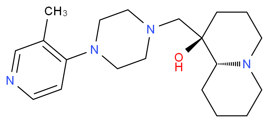 (1R,9aR)-1-{[4-(3-methylpyridin-4-yl)piperazin-1-yl]methyl}octahydro-2H-quinolizin-1-ol_分子结构_CAS_)