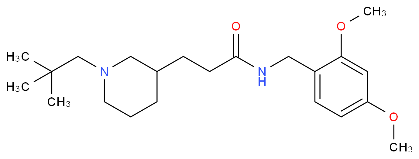 N-(2,4-dimethoxybenzyl)-3-[1-(2,2-dimethylpropyl)-3-piperidinyl]propanamide_分子结构_CAS_)