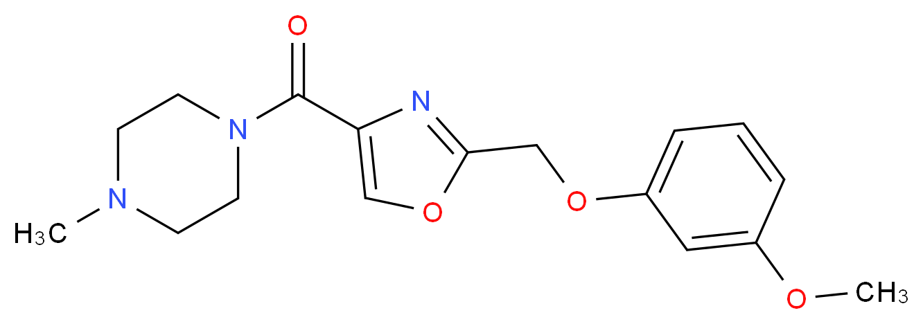 1-({2-[(3-methoxyphenoxy)methyl]-1,3-oxazol-4-yl}carbonyl)-4-methylpiperazine_分子结构_CAS_)