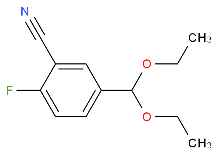 5-(diethoxymethyl)-2-fluorobenzonitrile_分子结构_CAS_1176161-37-7