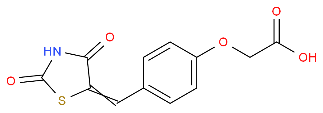 2-{4-[(2,4-dioxo-1,3-thiazolidin-5-ylidene)methyl]phenoxy}acetic acid_分子结构_CAS_123021-85-2