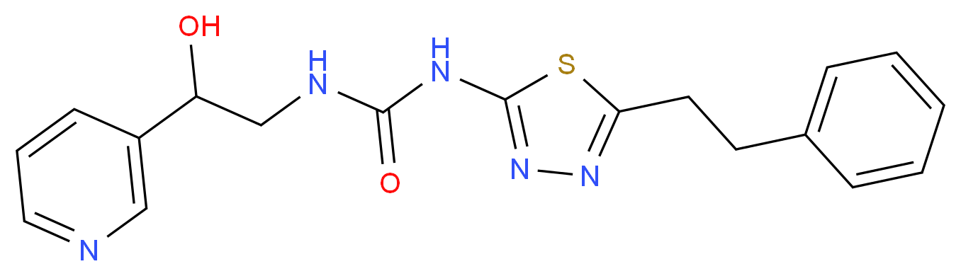 N-(2-hydroxy-2-pyridin-3-ylethyl)-N'-[5-(2-phenylethyl)-1,3,4-thiadiazol-2-yl]urea_分子结构_CAS_)