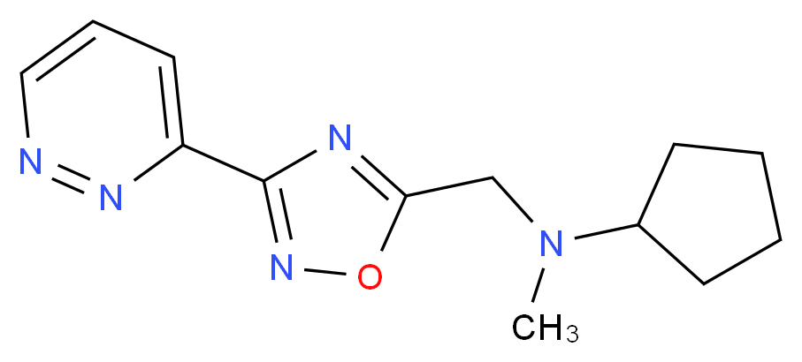 N-methyl-N-{[3-(3-pyridazinyl)-1,2,4-oxadiazol-5-yl]methyl}cyclopentanamine_分子结构_CAS_)