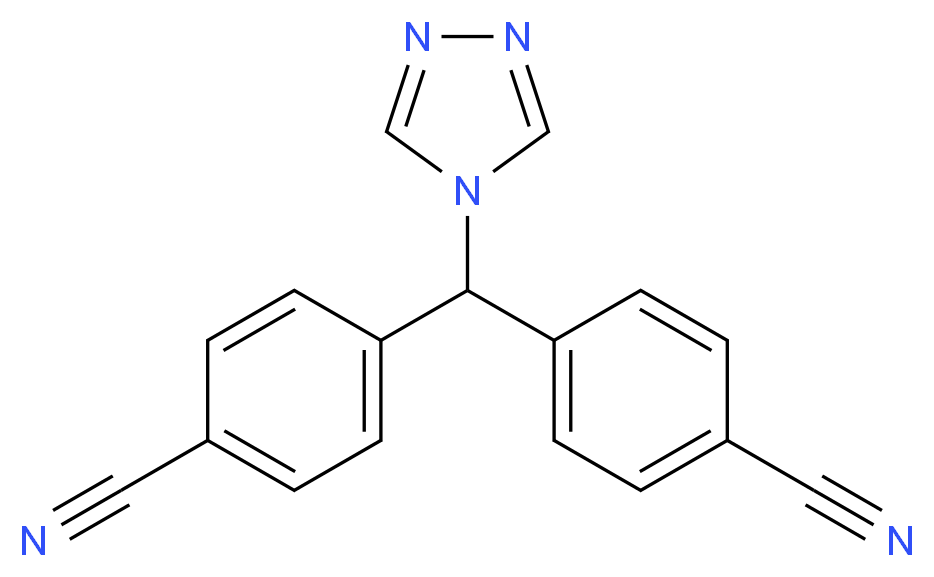 4-[(4-cyanophenyl)(4H-1,2,4-triazol-4-yl)methyl]benzonitrile_分子结构_CAS_112809-52-6