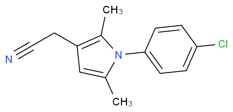 [1-(4-chlorophenyl)-2,5-dimethyl-1H-pyrrol-3-yl]acetonitrile_分子结构_CAS_42780-48-3)