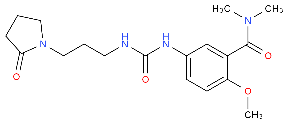 2-methoxy-N,N-dimethyl-5-[({[3-(2-oxopyrrolidin-1-yl)propyl]amino}carbonyl)amino]benzamide_分子结构_CAS_)