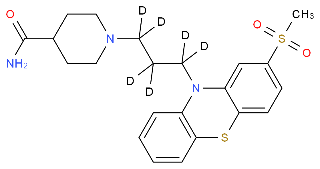 1-[3-(2-methanesulfonyl-10H-phenothiazin-10-yl)(<sup>2</sup>H<sub>6</sub>)propyl]piperidine-4-carboxamide_分子结构_CAS_1215315-86-8