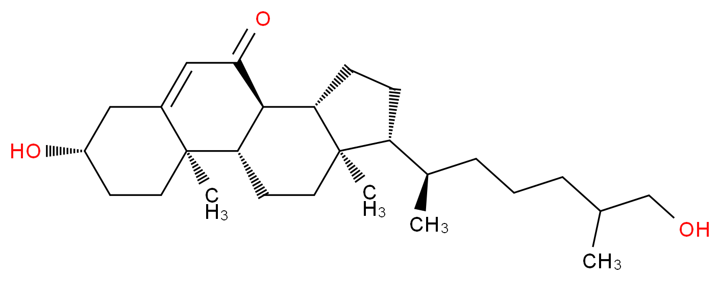 (1S,2R,5S,10S,11S,14R,15R)-5-hydroxy-14-[(2R)-7-hydroxy-6-methylheptan-2-yl]-2,15-dimethyltetracyclo[8.7.0.0<sup>2</sup>,<sup>7</sup>.0<sup>1</sup><sup>1</sup>,<sup>1</sup><sup>5</sup>]heptadec-7-en-9-one_分子结构_CAS_148988-28-7