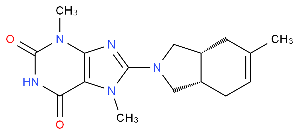 3,7-dimethyl-8-[(3aR*,7aS*)-5-methyl-1,3,3a,4,7,7a-hexahydro-2H-isoindol-2-yl]-3,7-dihydro-1H-purine-2,6-dione_分子结构_CAS_)